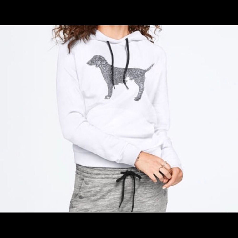 Victoria’s Secret PINK Hoodie w silver sequin dog